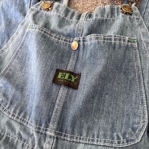 Vintage Ely Bib Overalls Men 34x32 Blue Denim USA Made Workwear 60s/70s Workwear